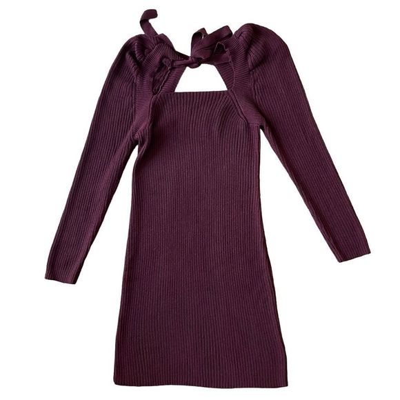 Promesa Burgundy Ribbed Knit Sweater Dress Women’s Size XL - Picture 1 of 8